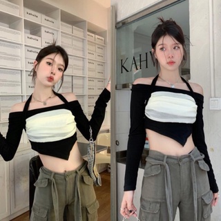 Jessy top เสื้อไหมพรหมแขนยาวดีเทลแต่งผ้าซีฟอง🔥พร้อมส่ง