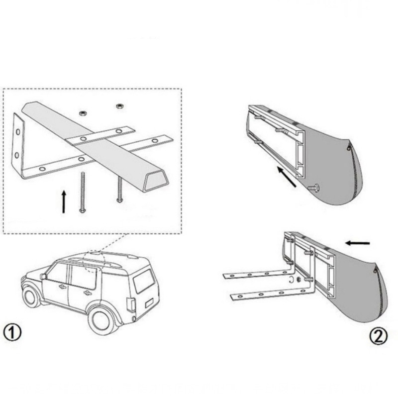 Carside Awning กันสาดข้างรถแคมป์ปิ้ง บังแดดบังฝน (แถมฟรีชุดขาจับ) - รูปที่ 3
