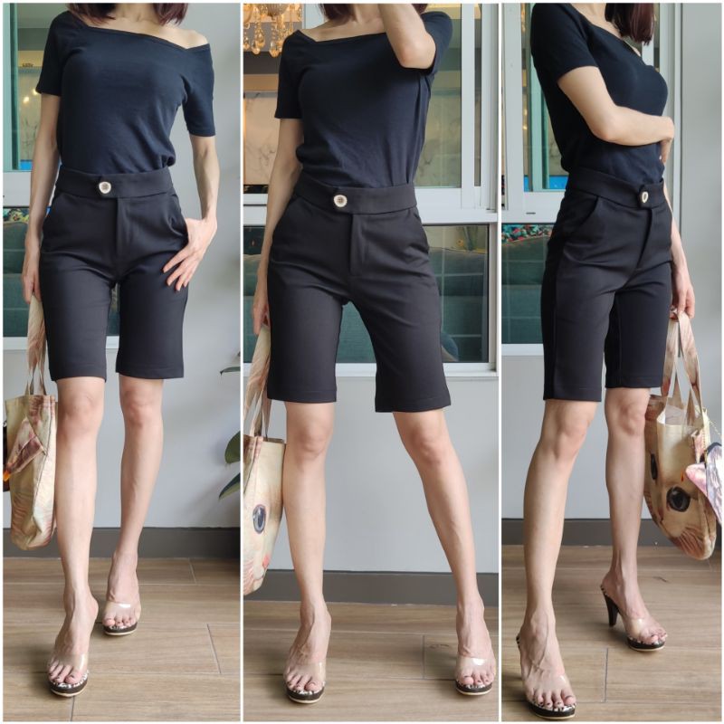 กางเกงขา 3 ส่วนผ้าโรเชฟทรงสวย ใส่เที่ยว ใส่สบายไม่มีไม่ได้แล้ว"S-XL"❤️