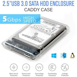 ราคา2.5-Inch SATA 3.0 To USB 3.0 Hard Drive Disk Box HDD External Enclosure SATAHDD And SSD -Trans กล่อง แบบใสพร้อมสายusb3.0