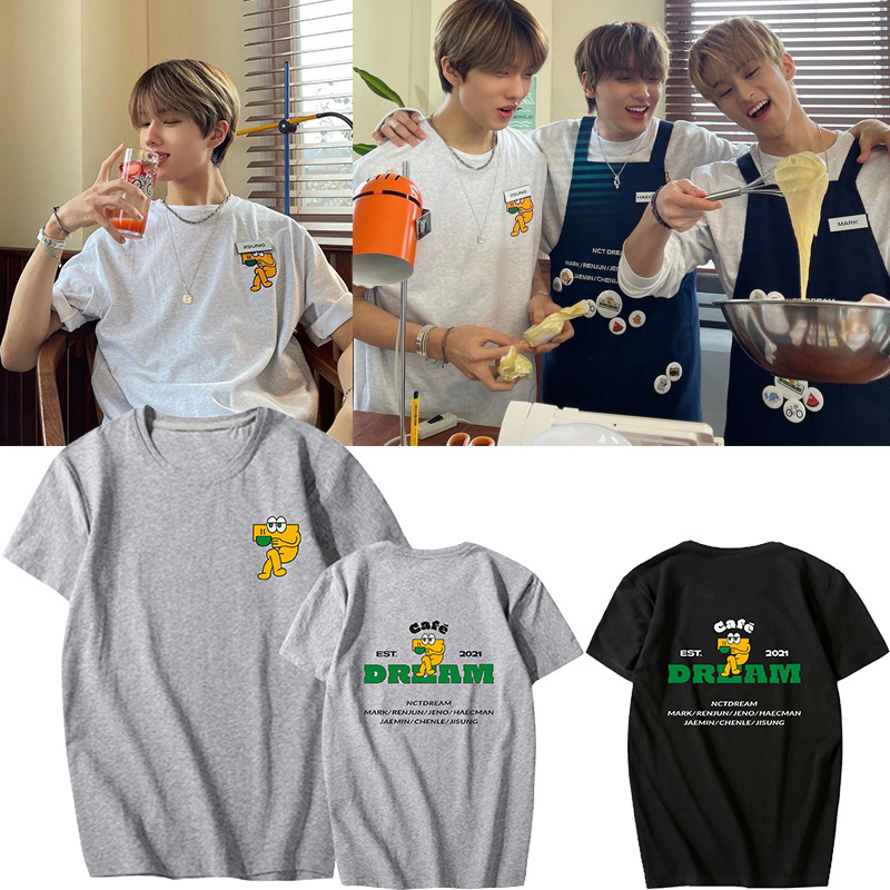 Kpop NCT DREAM Cafe7DREAM Unisex Short Shirt Tops Summer Women T-shirts