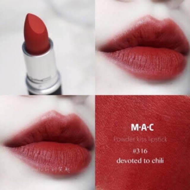 MAC Powder Kiss 3g #316 Devoted to Chilli | Shopee Thailand