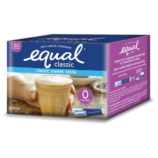 🔥แนะนำ!! อิควล คลาสสิค วัตถุให้ความหวานแทนน้ำตาล 50 ซอง Equal Classic Sweetener 50 Sticks