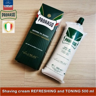 Proraso® Shaving cream REFRESHING AND TONING 500 ml ครีมโกนหนวด ชนิดถุงขนาดใหญ่