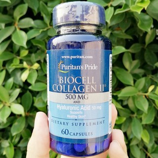 65% Sale!!! คอลลาเจนชนิดที่ 2 Biocell Collagen II 500 mg and Hyaluronic Acid 50mg 60 Capsules (Puritans Pride®)