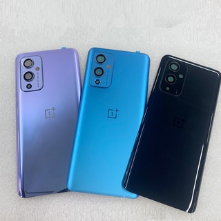 Oneplus9 ด้านหลังสำหรับ OnePlus 9 6.55 " One Plus ฝาหลังแบตเตอรี่ฝาครอบกระจกซ่อมเปลี่ยน + เลนส์กล้องโลโก้