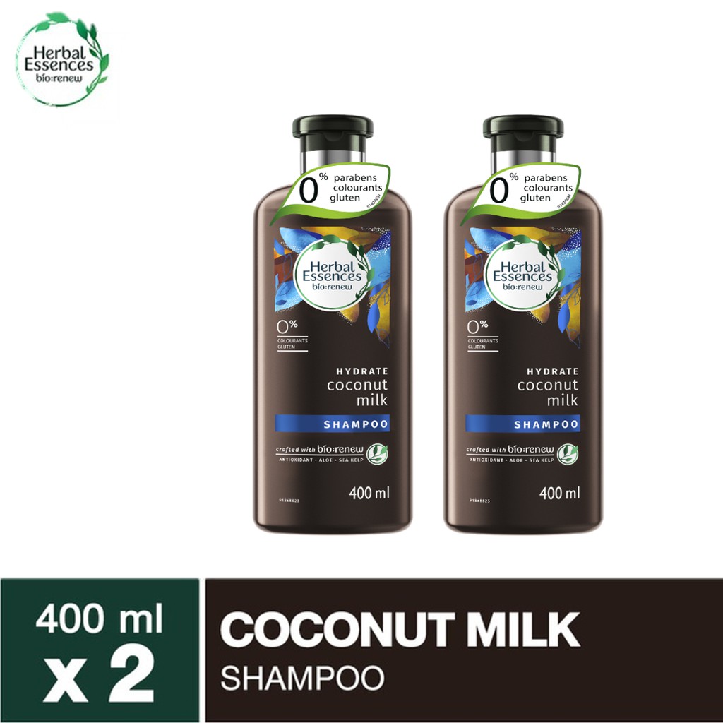 Herbal Essences shampoo เฮอร์บัลเอสเซนท์ แชมพู โคโคนัท 400 มล 2 ขวด P&G