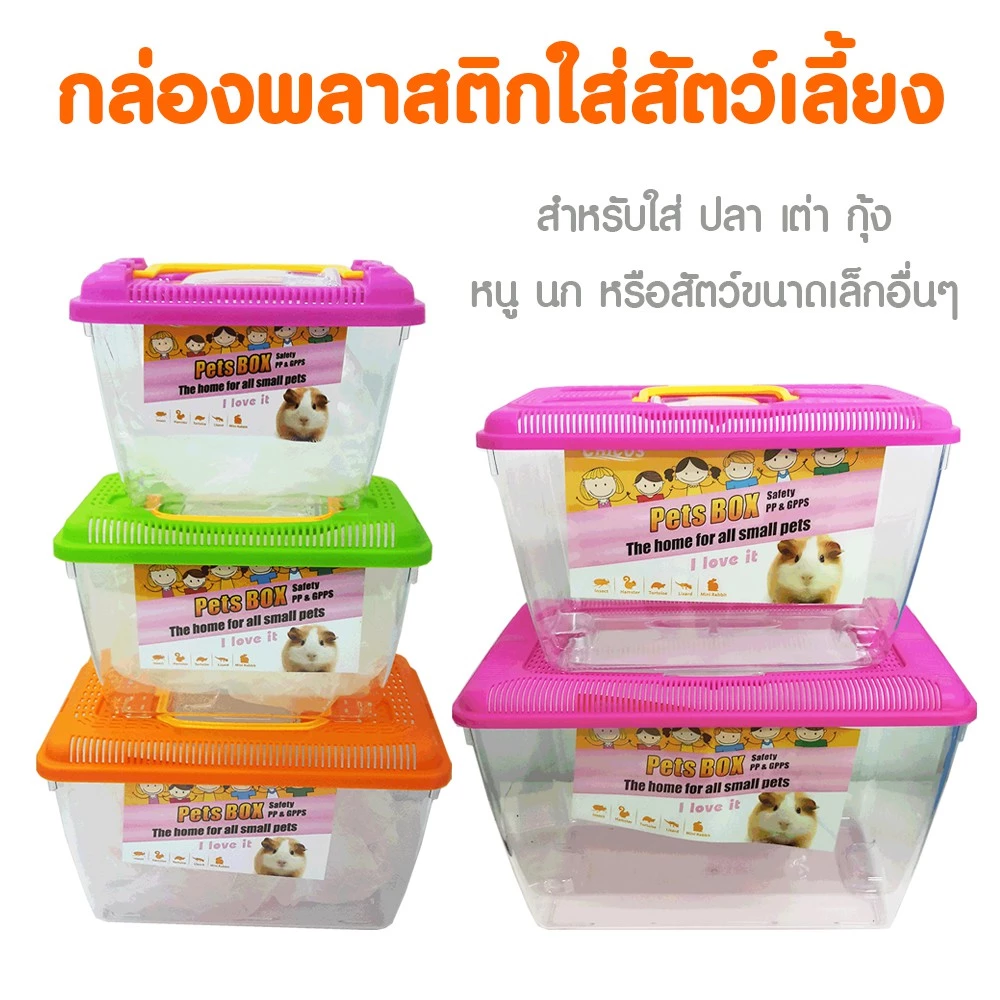 กล่องพลาสติกเลี้ยงหนอน ผีเสื้อ แมลง สัตว์เลื้อยคลาน ตู้ปลาพลาสติก กล่องเต่า ปลา กุ้ง หนู นก งู สินค้าพร้อมส่ง!!! CH-PONZ