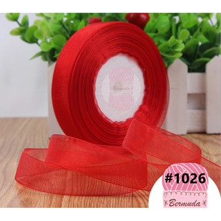 ริบบิ้นผ้าแก้ว/แพรไหม RIBBON 25 mm.50 หลา/ม้วน