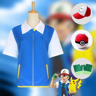 7C28 ชุดเด็ก ซาโตชิ โปเกม่อน Children Satoshi Pokemon Costume