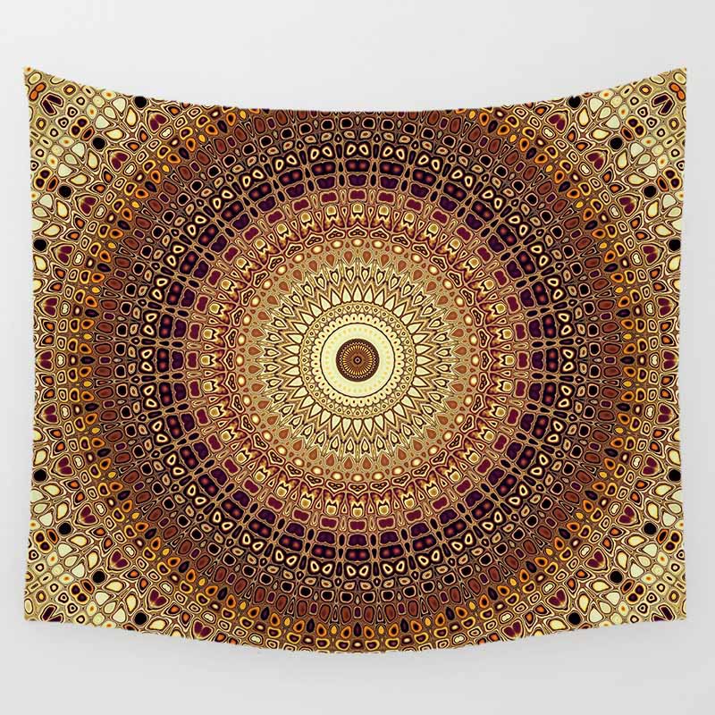 ผ้า Tapestry โพลีเอสเตอร์ลาย Mandala ขนาด 200 ซม . สําหรับแขวนตกแต่ง