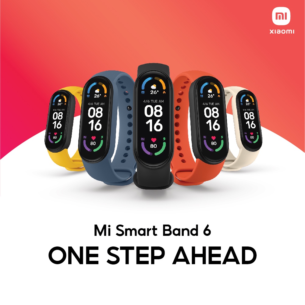 [ฟรีส่ง] Xiaomi Mi Band 6 นาฬิกาสายรัดข้อมืออัจฉริยะ (Smart Watch) Global Vr. วัดออกซิเจนในเลือด ศูนย์ไทย Mi Strap แยก