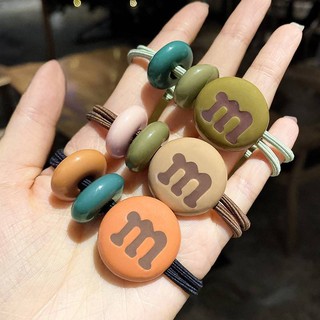 c-03ยางรัดผมตัว m&amp;m ยางรัดผมรูปตัวเอ็ม สินค้าแฟชั่นน่ารัก