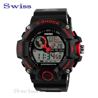 Swiss Sports Watch นาฬิกาข้อมือ นาฬิกาข้อมือผู้ชาย กันน้ำ No.W0106-BLACK/RED