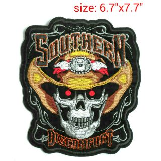 ใต้ไม่ทน ตัวรีดติดหลังเสื้อรูปหัวกะโหลกขนาดใหญ่ SOUTHERN DISCOMFORT LARGE PATCH