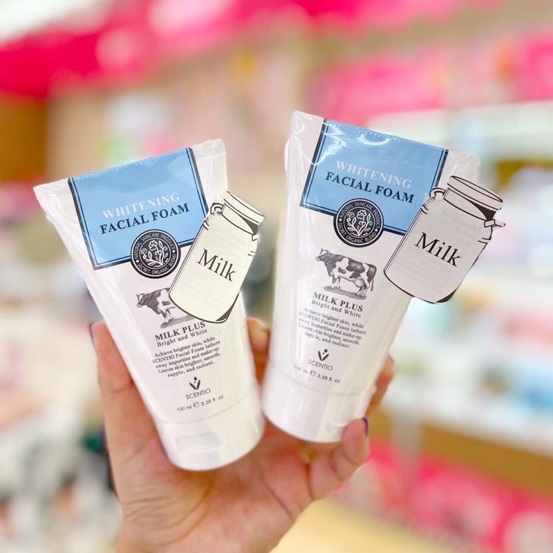 โฟมบิวตี้บุฟเฟ่ SCENTIO Milk Plus Whitening Q10 Facial Foam (100Ml
