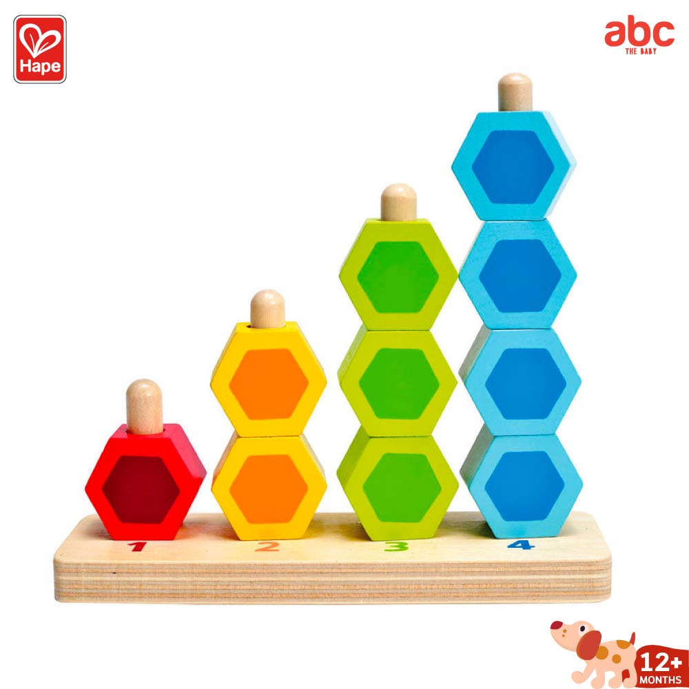 Hape - Counting Stacker ตัวต่อฝึกนับหกเหลี่ยม 12M+ รูปที่ 2