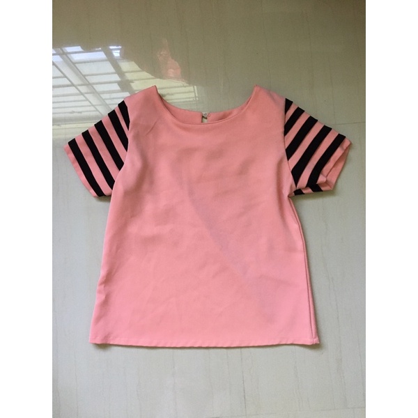 Maikaew//เสื้อคอกลมสีชมพูน่ารัก