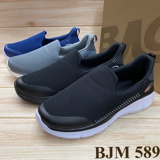 Baoji  BJM 589 รองเท้าสลิปออน (41-45) สีดำ/ดำส้ม/เทา/กรม ซห