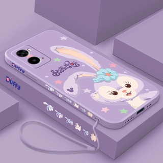 [ฟรีสายคล้อง + Cod] OPPO A96 A76 A31 Lovely Stellalou Frosted Liquid Silicon Square Edges Case เคสนิ่ม หรูหรา