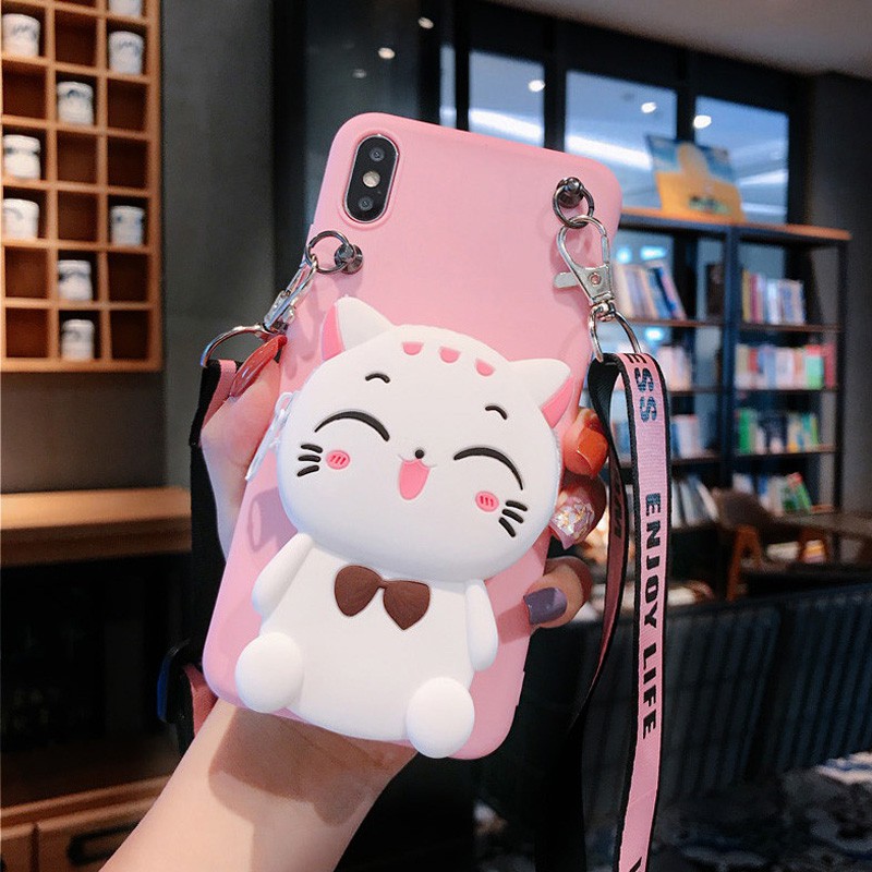 SAMSUNG สําหรับSamsung A17 A16 A15 A14 A13 A12 A51 A71 A07 A06 A05S A55 A56 A57 A54 A52 A32 A34 กรณียิ้มแมวกระเป๋าสตางค์และสายคล้อง ราคา ถูกที่สุด ดีลบีเคเค แกลเลอรีภาพที่ 7