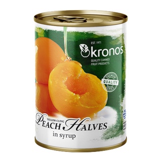 โครนอส ลูกพีชในน้ำเชื่อม 820 กรัม - Peach Halves 820g Kronos brand