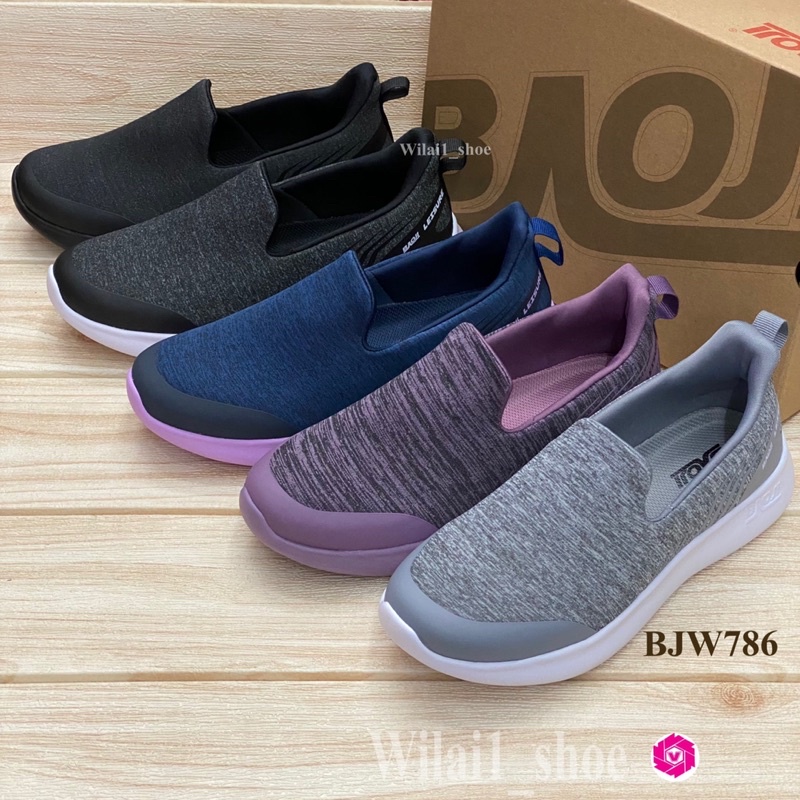 Baoji BJW  786 รองเท้าผ้าใบ (37-41) สีดำ/ดำขาว/เทา/ม่วง/กรม ซซ