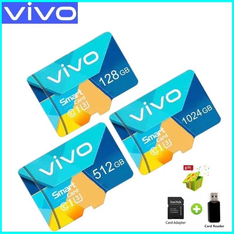 Vivo SD CARD การ์ดหน่วยความจํา ความเร็วสูง Class10 UHS-I SDHC SDXC Micro SD 16GB 32GB 64GB 128GB 256GB 512GB Memory card