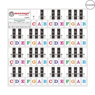 สติ๊กเกอร์แป้นพิมพ์เปียโน 37/49/ 61/ 88 Keys แบบใสลอกออกได้สําหรับฝึกซ้อมเปียโน