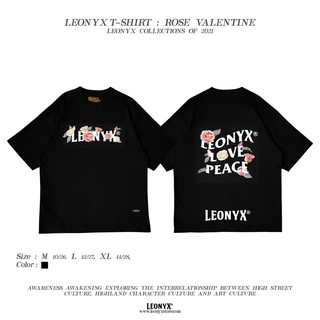 เสื้อยืดอินเทรนด์ขนาดเต็มเสื้อยืดแขนสั้น  "ROSE VALENTINE" LEONYX T-SHIRTS-3XL