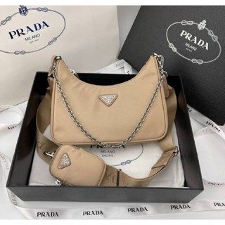 Prada Nylon crossbody  Re-Edition Original​1:1VIP Beige​