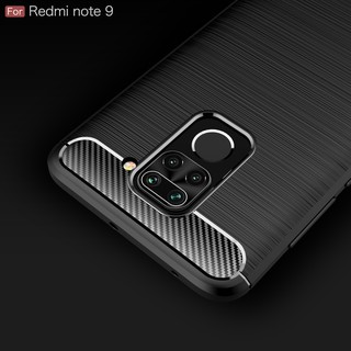 Xiaomi Redmi Note 9 นิ่ม คาร์บอนไฟเบอร์ กันกระแทก บาง เคสป้องกันด้านหลัง เคสโทรศัพท์