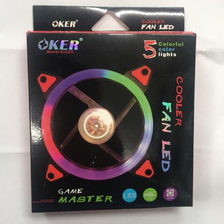 OKER รุ่น G1225 พัดลมเคสคอมพิวเตอร์ ขนาด 12ซม. มีไฟ LED 5 สี