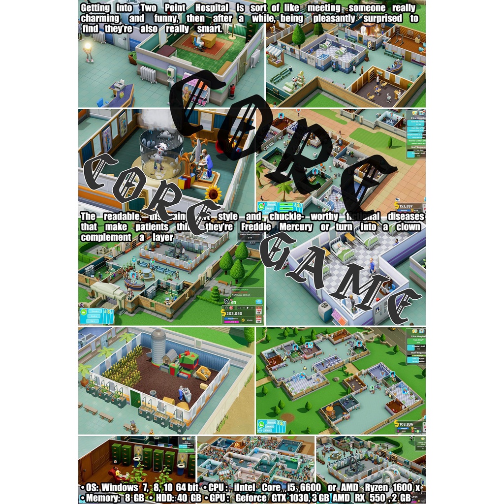 TWO point hospital  (15 DLC ภาษาไทย) แผ่นและแฟลชไดร์ฟ  เกมส์ คอมพิวเตอร์  Pc และ โน๊ตบุ๊ค