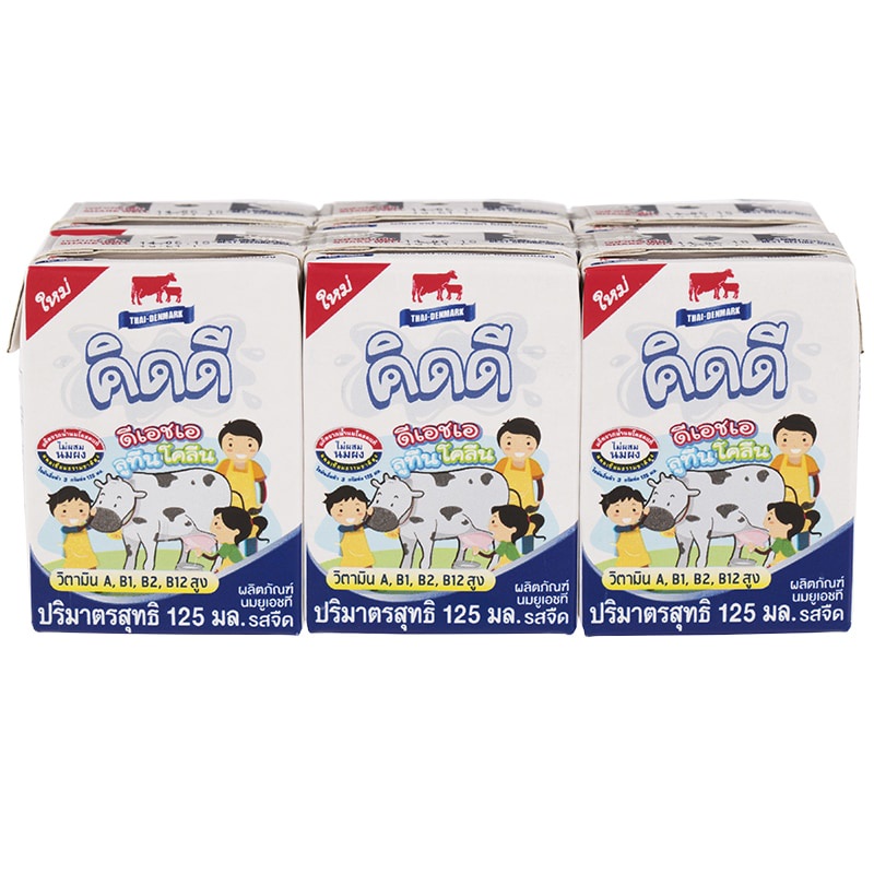 [ Free Delivery ]Thai Denmark Kid D UHT Milk 125g. Pack 6Cash on