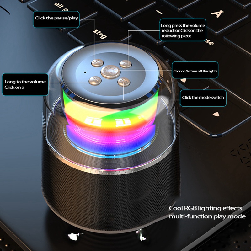 Portable Bluetooth Speaker, Mini Portable RGB Wireless Stereo Speaker ...
