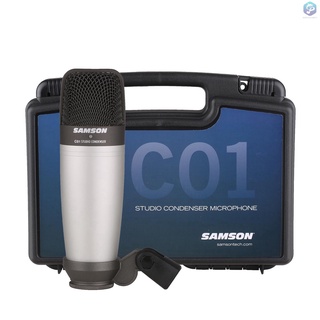 Samson C01 *ของแท้รับประกัน 1ปี* คอนเดนเซอร์ไมโครโฟน, 40 Hz-18 kHz, SPL 136dB, 200 Ohms ฟรีกล่องใส่, ตัวจับขาไมค์ ฯลฯ