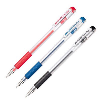 เพนเทล Pentel ปากกาหมึกเจล Hybrid Gel Grip 0.6 มม. รุ่น K116 น้ำเงิน แดง ดำ