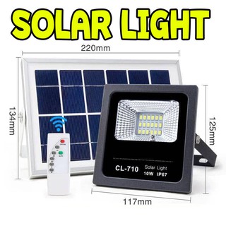 Solar Light LED IP67 สปอตไลท์ โซล่าเซลล์ โคมไฟพลังงานแสงอาทิตย์ 10W 80W 170W