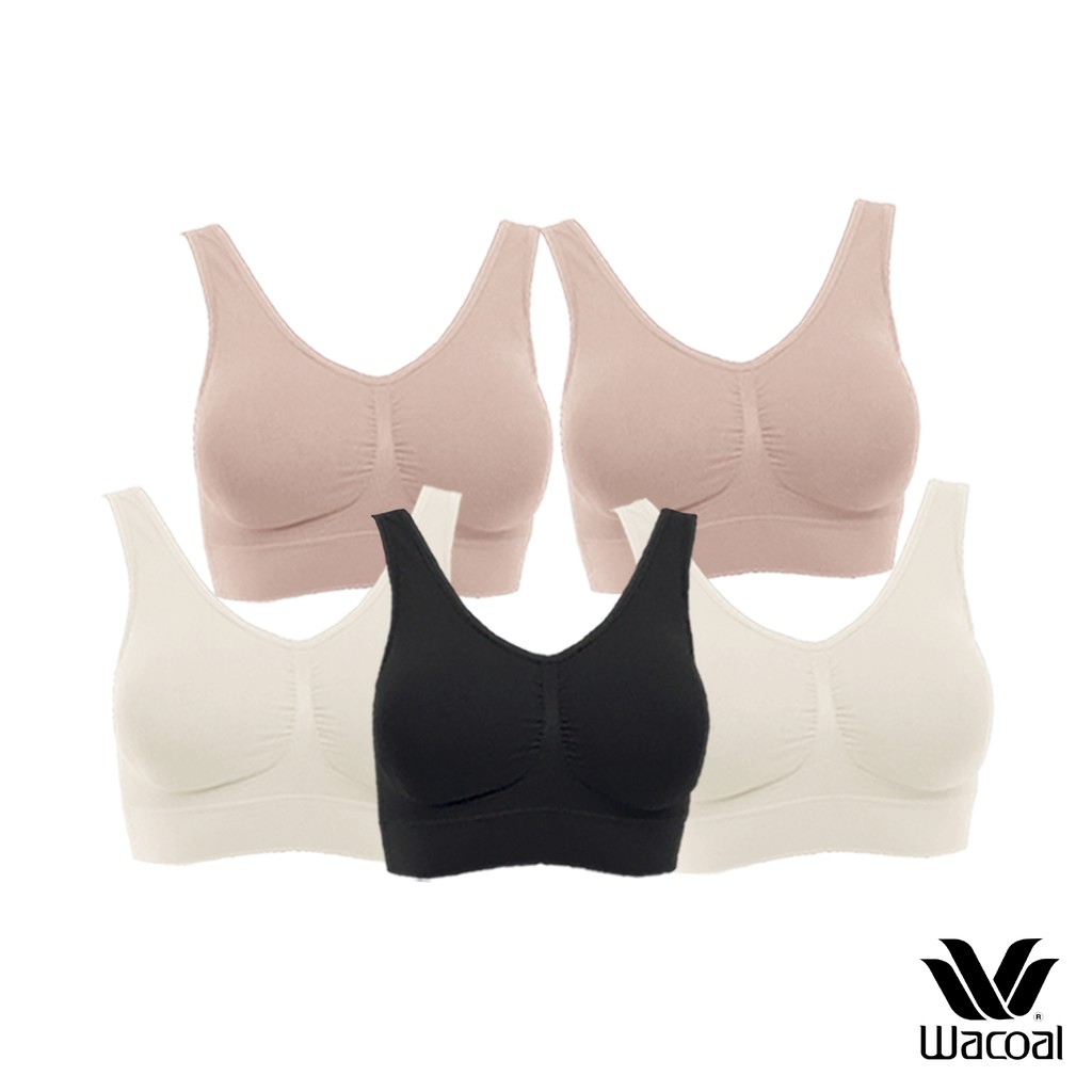 Wacoal Seamless Bra Set 5 Pcs บราสวมหัว ไร้โครง ไร้ตะเข็บ รุ่น WH9C24 ...