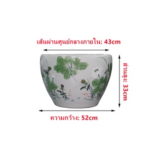 ผลิตภัณฑ์ใหม่▦▣Jingdezhen เซรามิกขนาดใหญ่มือวาดเต่าชามปลาทอง, อ่างบัว, ดอกบัวฮวงจุ้ยถัง, ตกแต่งห้องนั่งเล่น