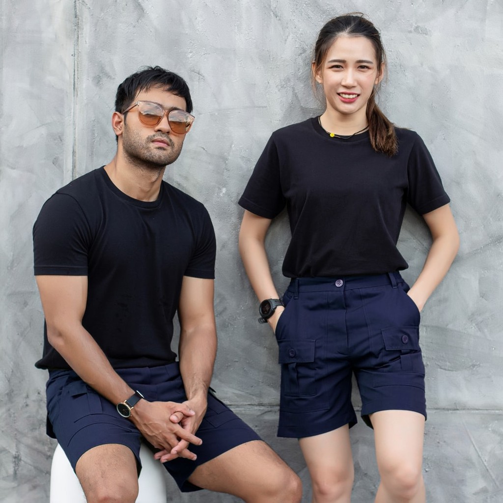 UP2ME กางเกงวินเทจ  รุ่น THAI ARMY ขาสั้น (สีกรม) มีไซส์ เอว 26 - 48 นิ้ว ( SS - 5XL )กางเกงขาสั้น  