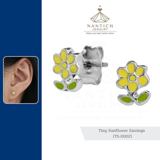 💎👩🏻‍⚕️ [เครื่องประดับ | ปลอดภัย] ต่างหู คนแพ้ง่าย : Tiny Sunflower Earrings (TS-0002) Nantich Jewelry