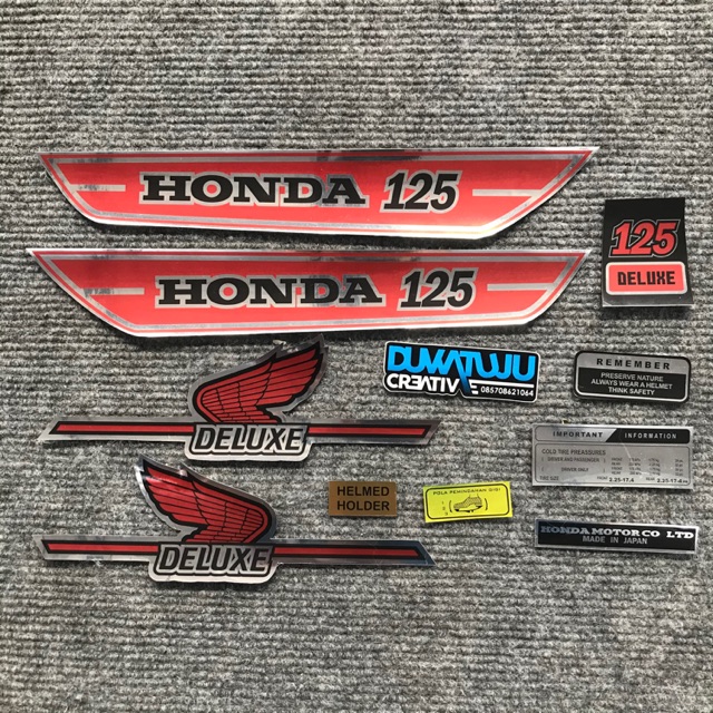 Merah Striping Honda C70 custom C125 Silver Red