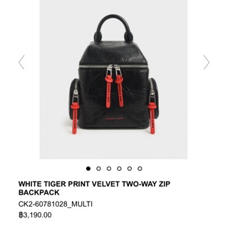 [ ช้อปไทย 3190บาท] Charles &amp; Keith WRINKLED EFFECT TWO-WAY ZIP BACKPACK