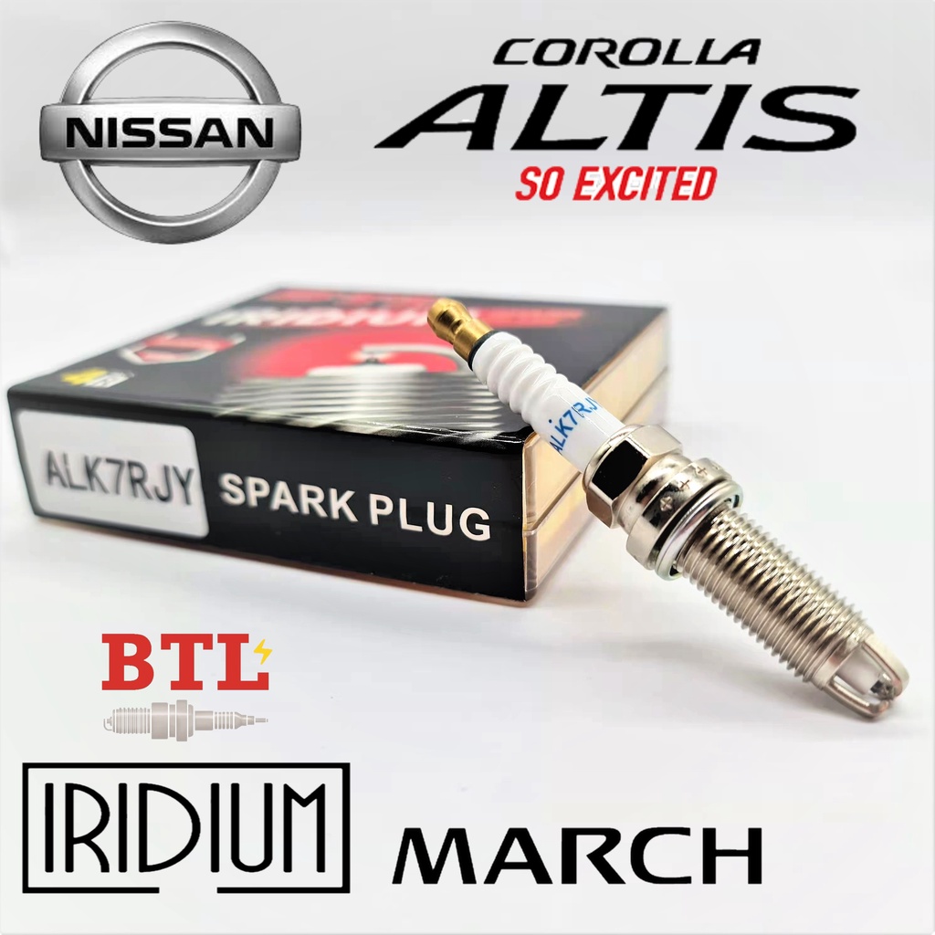 ALK7RJY 3เขี้ยว IRIDIUM Sparkplug BTL บีทีแอล หัวเทียนเข็ม เครื่องดูโอ้ DUAL VVTI (แพ็ค 4 หัว) NISSA