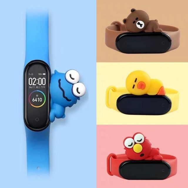 Mi Band 3/4 Strap toy สาย Mi band 3/4 ลายการ์ตูน Mi band 5 ทักได้