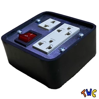 บล๊อคยางพาราแท้ 3 ช่องเสียบ สวิตซ์แลมป์ มีไฟ 4x4GPS-L ปลั๊กสนาม (Without power cord)