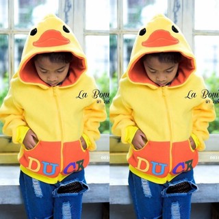 เสื้อกันหนาวเด็กมีฮู้ด ลายการ์ตูนเป็ด DUCK [IBP0478]