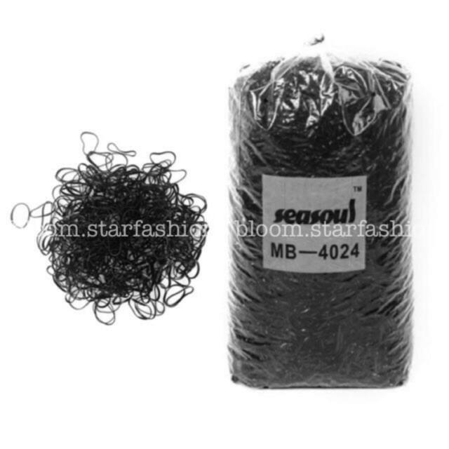 ถูกที่สุด!!! ยางรัดผม ยางกิโลสีดำ ยางรัดผมเกรดเกาหลี อย่างเหนียว Seasoul MB-4024/MB4044 hair rubber band